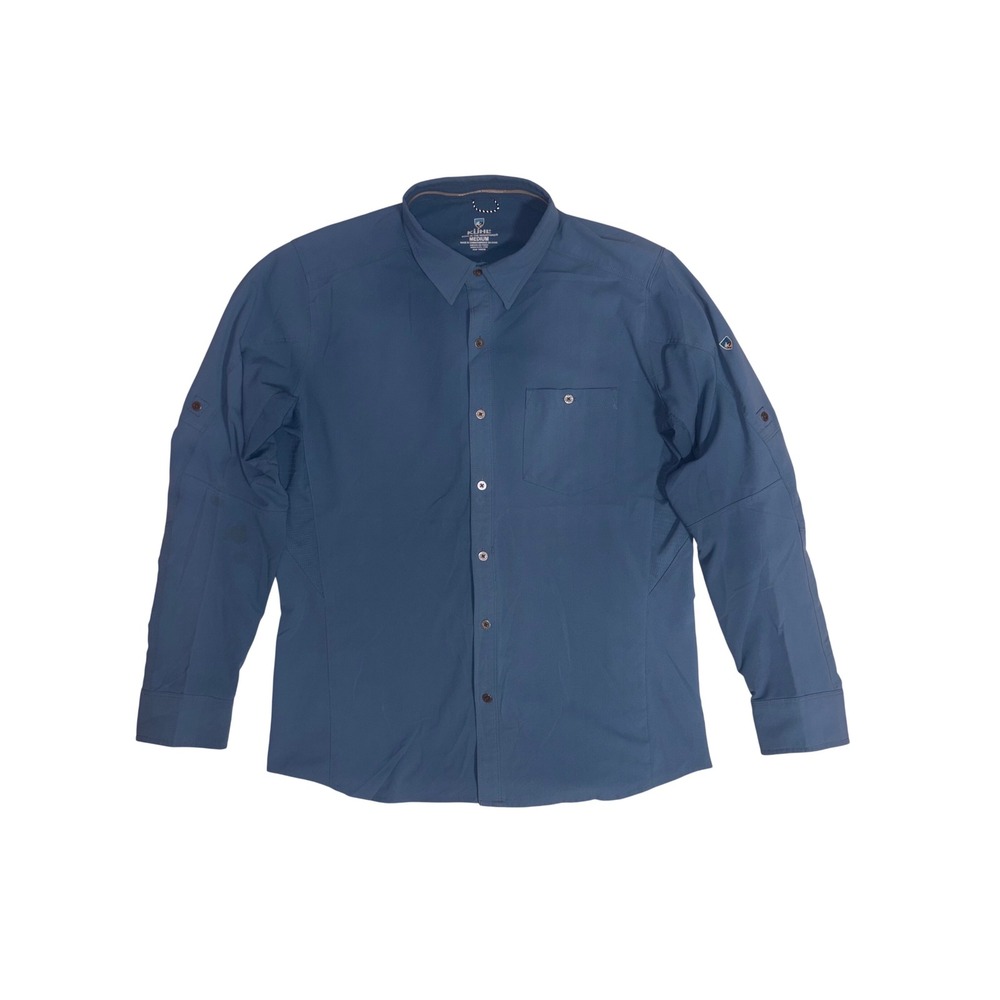 KUHL‎ Bandit Shirt Mens Medium Blue Performance Hiking Long Sleeve Button Down